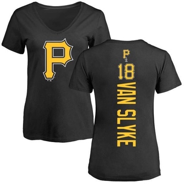 Women's Pittsburgh Pirates Andy Van Slyke ＃18 Backer Slim Fit T-Shirt - Black