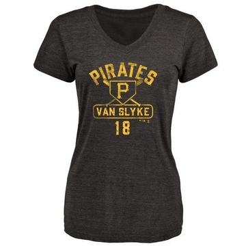 Women's Pittsburgh Pirates Andy Van Slyke ＃18 Base Runner T-Shirt - Black