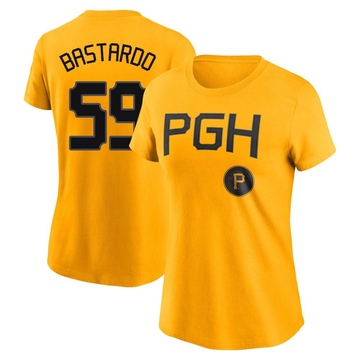 Women's Pittsburgh Pirates Antonio Bastardo ＃59 2023 City Connect Name & Number T-Shirt - Gold