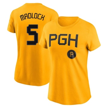 Women's Pittsburgh Pirates Bill Madlock ＃5 2023 City Connect Name & Number T-Shirt - Gold