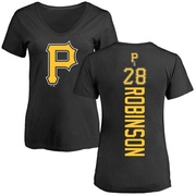 Women's Pittsburgh Pirates Bill Robinson ＃28 Backer Slim Fit T-Shirt - Black