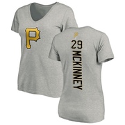 Women's Pittsburgh Pirates Billy McKinney ＃29 Backer Slim Fit T-Shirt Ash