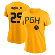 Women's Pittsburgh Pirates Bobby Bonilla ＃25 2023 City Connect Name & Number T-Shirt - Gold