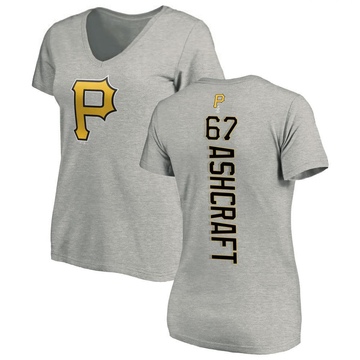 Women's Pittsburgh Pirates Braxton Ashcraft ＃67 Backer Slim Fit T-Shirt Ash