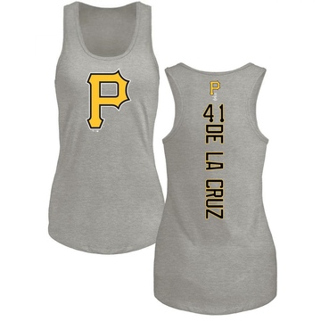 Women's Pittsburgh Pirates Bryan De La Cruz ＃41 Backer Tank Top Ash