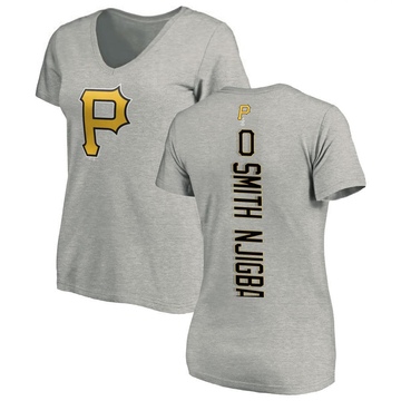 Women's Pittsburgh Pirates Canaan Smith-Njigba ＃0 Backer Slim Fit T-Shirt Ash