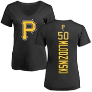 Women's Pittsburgh Pirates Carmen Mlodzinski ＃50 Backer Slim Fit T-Shirt - Black