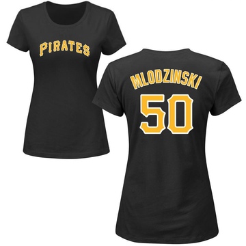 Women's Pittsburgh Pirates Carmen Mlodzinski ＃50 Roster Name & Number T-Shirt - Black