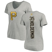 Women's Pittsburgh Pirates Colin Holderman ＃35 Backer Slim Fit T-Shirt Ash