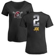 Women's Pittsburgh Pirates Connor Joe ＃2 Midnight Mascot V-Neck T-Shirt - Black