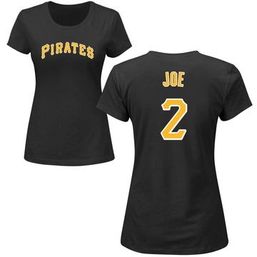 Women's Pittsburgh Pirates Connor Joe ＃2 Roster Name & Number T-Shirt - Black