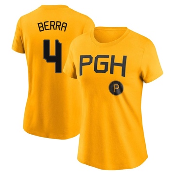 Women's Pittsburgh Pirates Dale Berra ＃4 2023 City Connect Name & Number T-Shirt - Gold