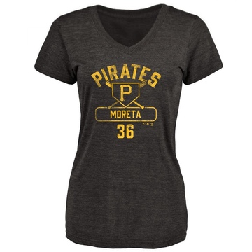 Women's Pittsburgh Pirates Dauri Moreta ＃36 Base Runner T-Shirt - Black