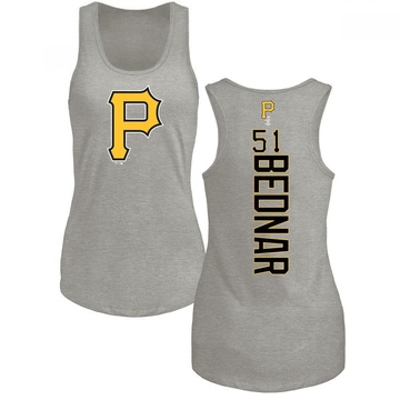 Women's Pittsburgh Pirates David Bednar ＃51 Backer Tank Top Ash