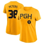 Women's Pittsburgh Pirates Dillon Peters ＃38 2023 City Connect Name & Number T-Shirt - Gold