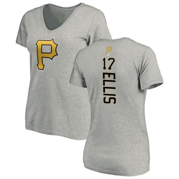 Women's Pittsburgh Pirates Dock Ellis ＃17 Backer Slim Fit T-Shirt Ash