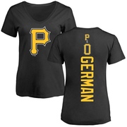 Women's Pittsburgh Pirates Domingo German ＃0 Backer Slim Fit T-Shirt - Black