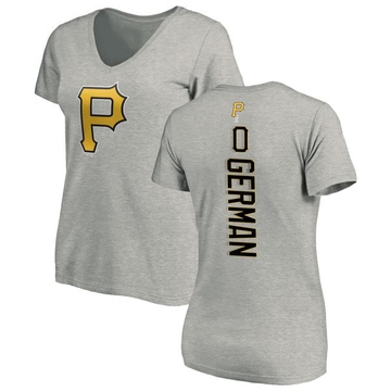 Women's Pittsburgh Pirates Domingo German ＃0 Backer Slim Fit T-Shirt Ash