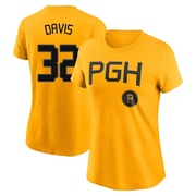 Women's Pittsburgh Pirates Henry Davis ＃32 2023 City Connect Name & Number T-Shirt - Gold