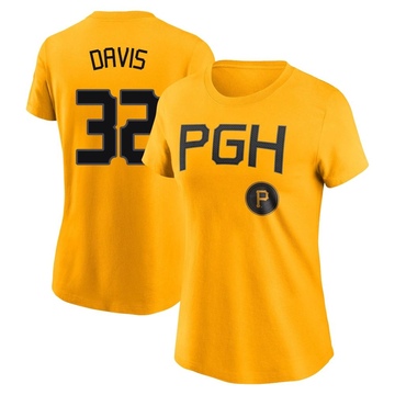 Women's Pittsburgh Pirates Henry Davis ＃32 2023 City Connect Name & Number T-Shirt - Gold