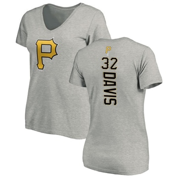 Women's Pittsburgh Pirates Henry Davis ＃32 Backer Slim Fit T-Shirt Ash