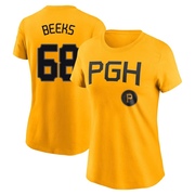 Women's Pittsburgh Pirates Jalen Beeks ＃68 2023 City Connect Name & Number T-Shirt - Gold