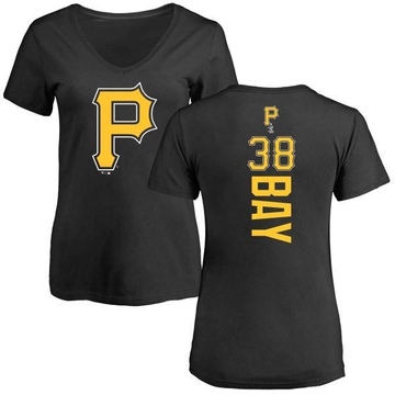 Women's Pittsburgh Pirates Jason Bay ＃38 Backer Slim Fit T-Shirt - Black