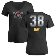 Women's Pittsburgh Pirates Jason Bay ＃38 Midnight Mascot V-Neck T-Shirt - Black