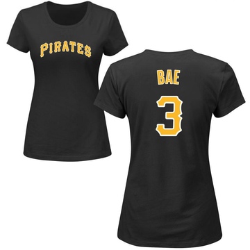 Women's Pittsburgh Pirates Ji Hwan Bae ＃3 Roster Name & Number T-Shirt - Black