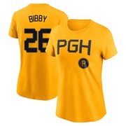 Women's Pittsburgh Pirates Jim Bibby ＃26 2023 City Connect Name & Number T-Shirt - Gold