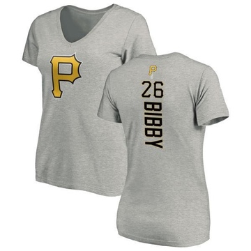 Women's Pittsburgh Pirates Jim Bibby ＃26 Backer Slim Fit T-Shirt Ash