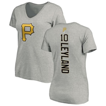 Women's Pittsburgh Pirates Jim Leyland ＃10 Backer Slim Fit T-Shirt Ash