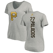 Women's Pittsburgh Pirates Joshua Palacios ＃77 Backer Slim Fit T-Shirt Ash