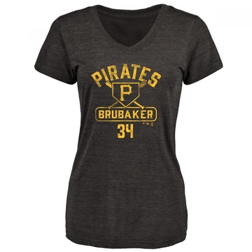 Women's Pittsburgh Pirates JT Brubaker ＃34 Base Runner T-Shirt - Black