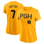 Women's Pittsburgh Pirates Kenny Lofton ＃7 2023 City Connect Name & Number T-Shirt - Gold