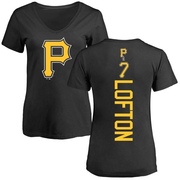 Women's Pittsburgh Pirates Kenny Lofton ＃7 Backer Slim Fit T-Shirt - Black