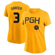 Women's Pittsburgh Pirates Phil Garner ＃3 2023 City Connect Name & Number T-Shirt - Gold