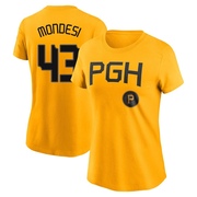 Women's Pittsburgh Pirates Raul Mondesi ＃43 2023 City Connect Name & Number T-Shirt - Gold