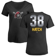 Women's Pittsburgh Pirates Thomas Hatch ＃38 Midnight Mascot V-Neck T-Shirt - Black