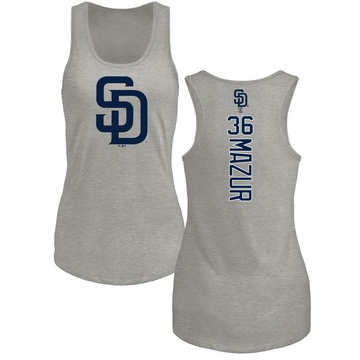 Women's San Diego Padres Adam Mazur ＃36 Backer Tank Top Ash