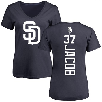 Women's San Diego Padres Alek Jacob ＃37 Backer Slim Fit T-Shirt - Navy