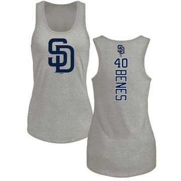 Women's San Diego Padres Andy Benes ＃40 Backer Tank Top Ash