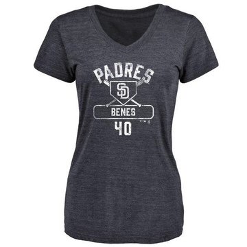 Women's San Diego Padres Andy Benes ＃40 Base Runner T-Shirt - Navy