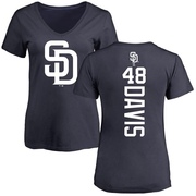 Women's San Diego Padres Austin Davis ＃48 Backer Slim Fit T-Shirt - Navy