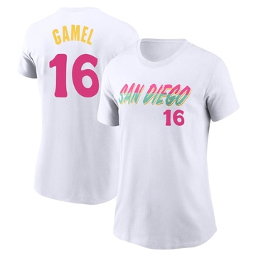 Women's San Diego Padres Ben Gamel ＃16 Game Ben l 2022 City Connect Name & Number T-Shirt - White