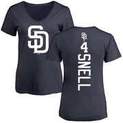 Women's San Diego Padres Blake Snell ＃4 Backer Slim Fit T-Shirt - Navy