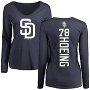 Women's San Diego Padres Bryan Hoeing ＃78 Backer Slim Fit Long Sleeve T-Shirt - Navy