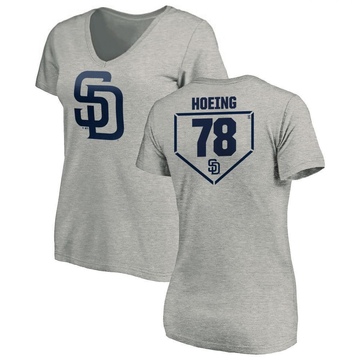 Women's San Diego Padres Bryan Hoeing ＃78 RBI Slim Fit V-Neck T-Shirt Heathered - Gray