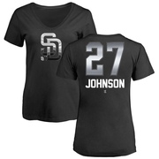 Women's San Diego Padres Bryce Johnson ＃27 Midnight Mascot V-Neck T-Shirt - Black