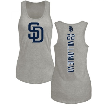 Women's San Diego Padres Christian Villanueva ＃22 Backer Tank Top Ash